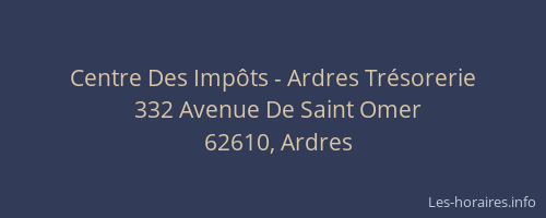 Centre Des Imp&ocirc;ts - Ardres Tr&eacute;sorerie
