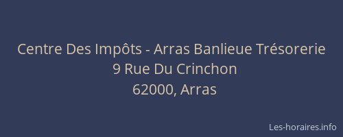 Centre Des Impôts - Arras Banlieue Trésorerie