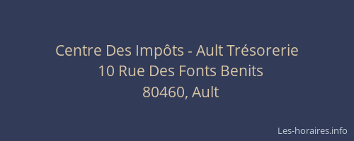 Centre Des Imp&ocirc;ts - Ault Tr&eacute;sorerie