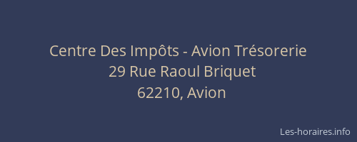 Centre Des Imp&ocirc;ts - Avion Tr&eacute;sorerie
