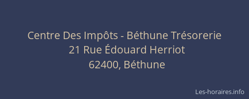 Centre Des Impôts - Béthune Trésorerie