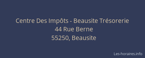 Centre Des Imp&ocirc;ts - Beausite Tr&eacute;sorerie