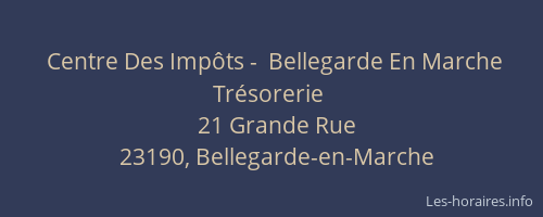 Centre Des Imp&ocirc;ts -  Bellegarde En Marche Tr&eacute;sorerie