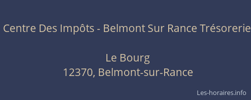 Centre Des Imp&ocirc;ts - Belmont Sur Rance Tr&eacute;sorerie