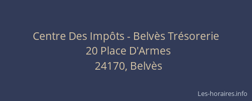 Centre Des Imp&ocirc;ts - Belv&egrave;s Tr&eacute;sorerie