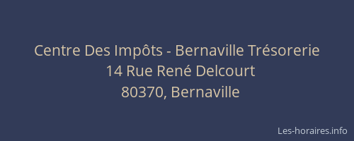 Centre Des Imp&ocirc;ts - Bernaville Tr&eacute;sorerie