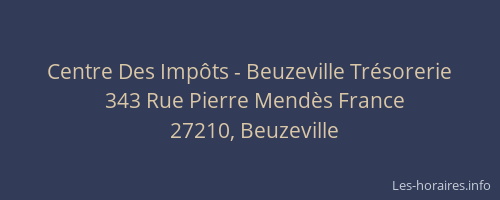 Centre Des Imp&ocirc;ts - Beuzeville Tr&eacute;sorerie