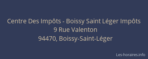 Centre Des Imp&ocirc;ts - Boissy Saint L&eacute;ger Imp&ocirc;ts
