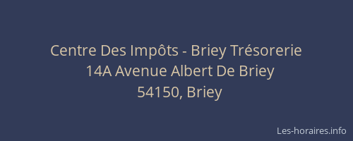 Centre Des Impôts - Briey Trésorerie