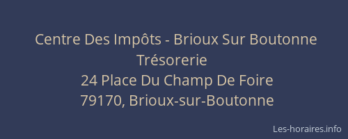 Centre Des Impôts - Brioux Sur Boutonne Trésorerie
