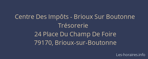 Centre Des Imp&ocirc;ts - Brioux Sur Boutonne Tr&eacute;sorerie