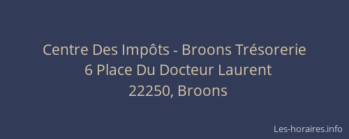 Centre Des Imp&ocirc;ts - Broons Tr&eacute;sorerie