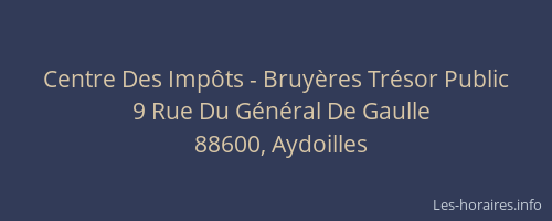 Centre Des Imp&ocirc;ts - Bruy&egrave;res Tr&eacute;sor Public