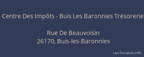 Centre Des Imp&ocirc;ts - Buis Les Baronnies Tr&eacute;sorerie