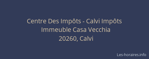 Centre Des Imp&ocirc;ts - Calvi Imp&ocirc;ts