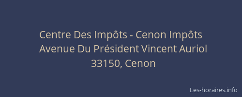 Centre Des Imp&ocirc;ts - Cenon Imp&ocirc;ts