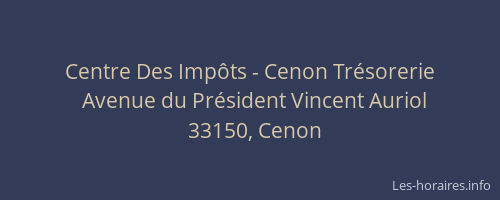 Centre Des Impôts - Cenon Trésorerie