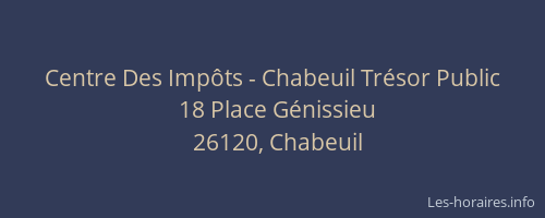 Centre Des Impôts - Chabeuil Trésor Public