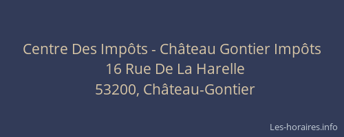 Centre Des Impôts - Château Gontier Impôts