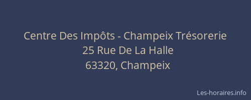 Centre Des Imp&ocirc;ts - Champeix Tr&eacute;sorerie