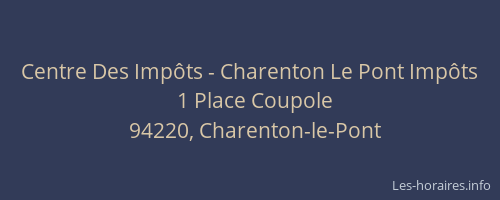 Centre Des Imp&ocirc;ts - Charenton Le Pont Imp&ocirc;ts