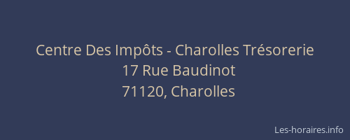 Centre Des Imp&ocirc;ts - Charolles Tr&eacute;sorerie