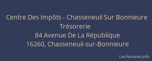 Centre Des Impôts - Chasseneuil Sur Bonnieure Trésorerie