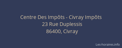 Centre Des Imp&ocirc;ts - Civray Imp&ocirc;ts
