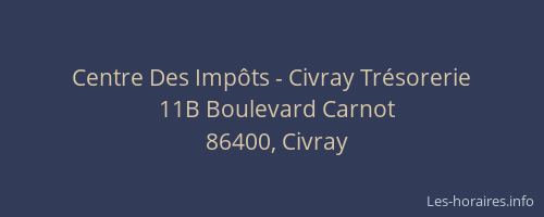 Centre Des Imp&ocirc;ts - Civray Tr&eacute;sorerie
