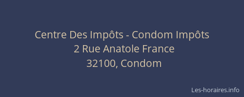 Centre Des Imp&ocirc;ts - Condom Imp&ocirc;ts