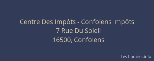 Centre Des Imp&ocirc;ts - Confolens Imp&ocirc;ts