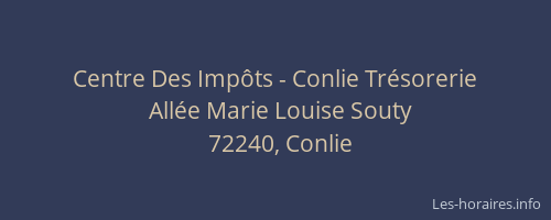 Centre Des Imp&ocirc;ts - Conlie Tr&eacute;sorerie
