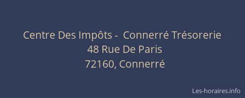 Centre Des Imp&ocirc;ts -  Connerr&eacute; Tr&eacute;sorerie