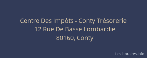 Centre Des Imp&ocirc;ts - Conty Tr&eacute;sorerie