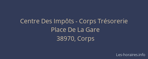Centre Des Impôts - Corps Trésorerie