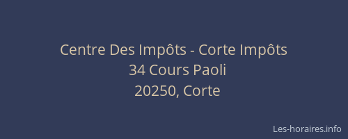 Centre Des Imp&ocirc;ts - Corte Imp&ocirc;ts