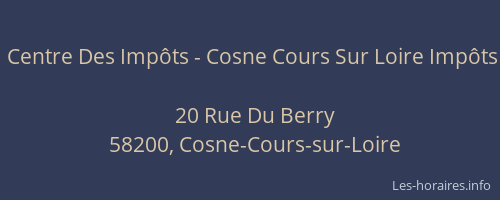 Centre Des Impôts - Cosne Cours Sur Loire Impôts