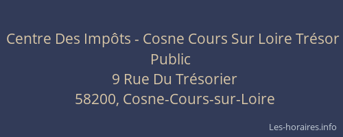 Centre Des Imp&ocirc;ts - Cosne Cours Sur Loire Tr&eacute;sor Public