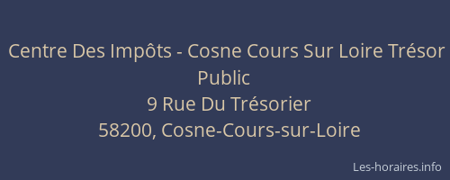 Centre Des Impôts - Cosne Cours Sur Loire Trésor Public