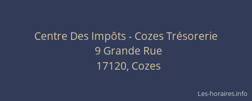 Centre Des Imp&ocirc;ts - Cozes Tr&eacute;sorerie