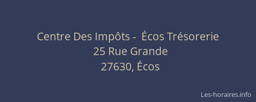 Centre Des Imp&ocirc;ts -  &Eacute;cos Tr&eacute;sorerie