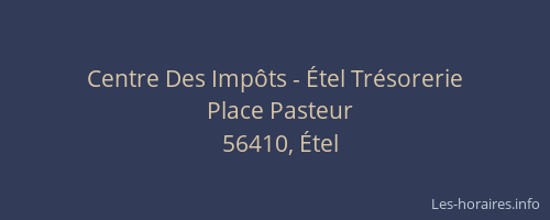 Centre Des Imp&ocirc;ts - &Eacute;tel Tr&eacute;sorerie