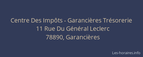 Centre Des Imp&ocirc;ts - Garanci&egrave;res Tr&eacute;sorerie