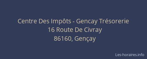 Centre Des Impôts - Gencay Trésorerie