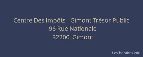 Centre Des Imp&ocirc;ts - Gimont Tr&eacute;sor Public