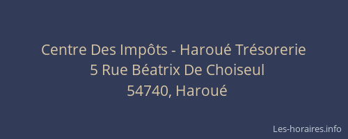 Centre Des Imp&ocirc;ts - Harou&eacute; Tr&eacute;sorerie