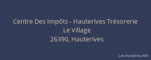 Centre Des Imp&ocirc;ts - Hauterives Tr&eacute;sorerie