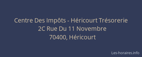 Centre Des Imp&ocirc;ts - H&eacute;ricourt Tr&eacute;sorerie