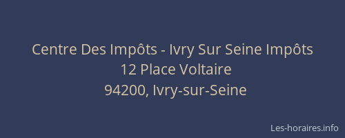 Centre Des Impôts - Ivry Sur Seine Impôts
