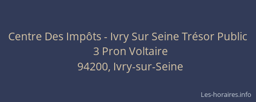 Centre Des Impôts - Ivry Sur Seine Trésor Public